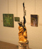 Unknown Scuplture and Jean E. Sonmors Paintings