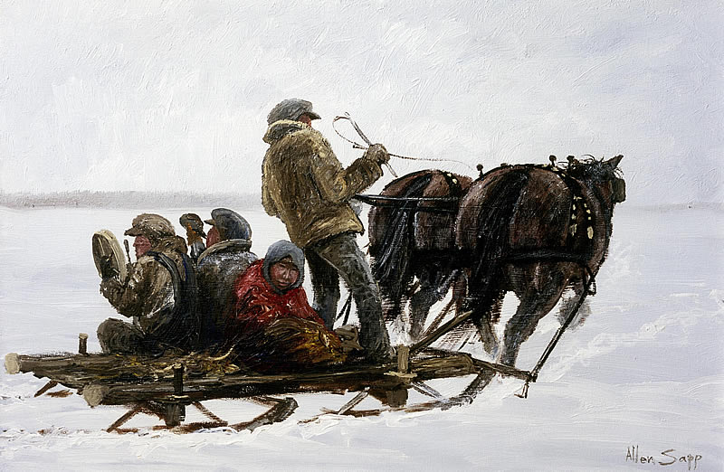 Four People on a Sleigh